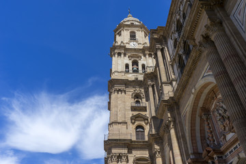 Fototapeta premium Torre norte de la catedral de Málaga en Andalucía