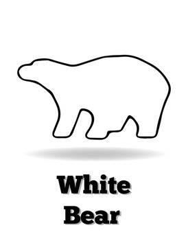 White bear vector icon. It's good for logo, print, emblem, badge, label and etc.