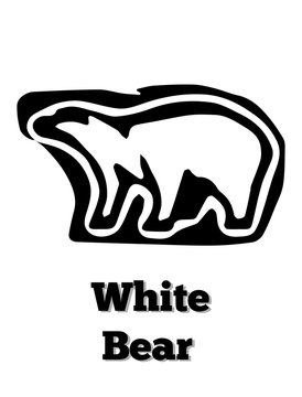 White bear vector icon. It's good for logo, print, emblem, badge, label and etc.