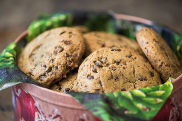 Freshly Baked Cookies  or Biscuits in a Bucket