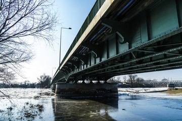 bridge over a snow covered river