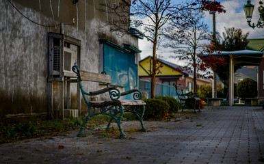 City Park Bench in Northern Japan