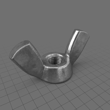 Wing nut with squared edges