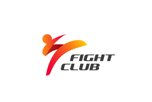 Fight Club Karate Kickboxing Taekwondo Logo design vector