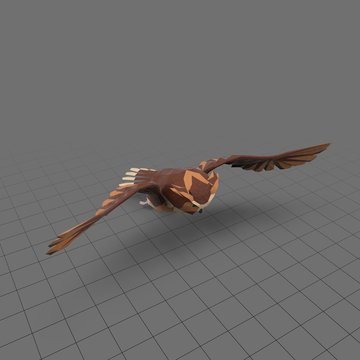 Stylized owl flying 2