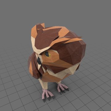 Stylized owl turned to the side