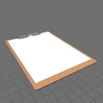 Blank paper on a clipboard