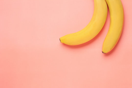 Bunch of bananas on colorful background