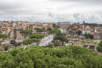 Fototapeta na wymiar view on Imperial forum Rome