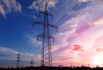 High Voltage Electric Transmission Tower Energy Pylon