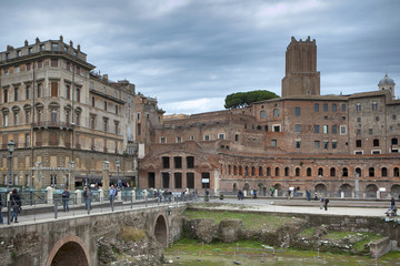 Fototapeta premium view on Imperial forum Rome