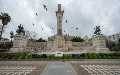 Fototapeta na wymiar Monument to the Constitution in Cadiz, Southern Spain