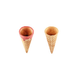 Glazed ice cream cones isolated on a white background
