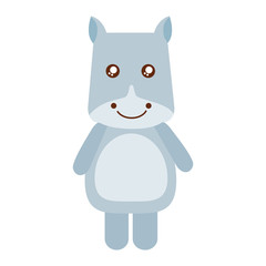 cute hippo animal icon vector illustration design