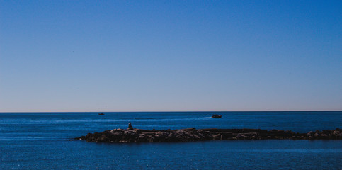 Sea. Mediterranean Sea. Puerto Banus, Marbella, Malaga, Costa del Sol, Spain. Picture taken – 27 march 2018.