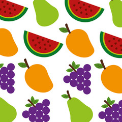 fruits group pattern background vector illustration design