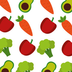Fototapeta premium fresh vegetables pattern background vector illustration design