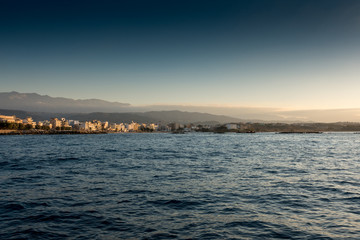 Obraz premium Seascape and Chania town, Crete, Greece