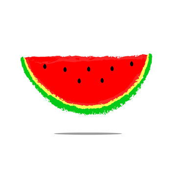 Red watermelons. Vector background with red watermelon slices.