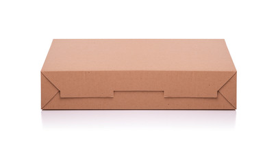 Cardboard mail box isolated on a white background.