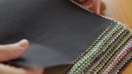 Woman selects tissue samples on a close-up table