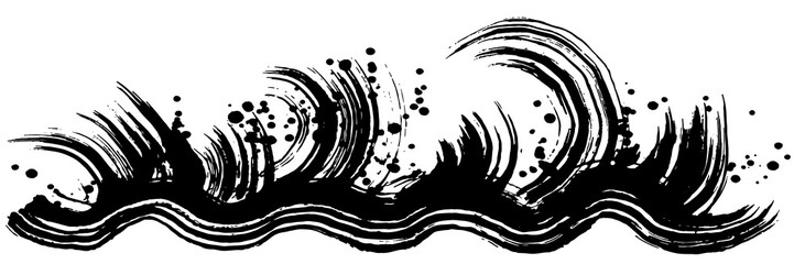 7 502 Crashing Waves Illustration Wall Murals Canvas Prints Stickers Wallsheaven