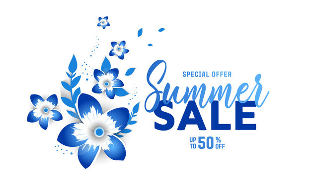 Summer sale design  with flowers