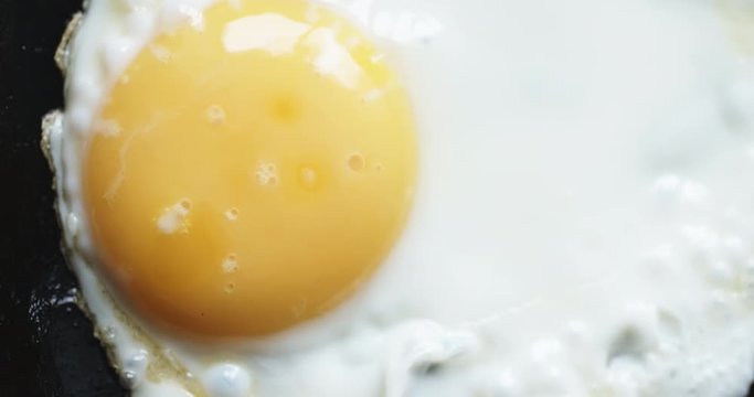 slow motion shot of egg on hot pan