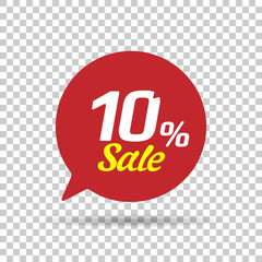 Special offer sale red tag. This is the concept of the price list for discounts, of an advertising campaign, advertising marketing sales, a 10% off discount, a unique offer. Vector illustration.