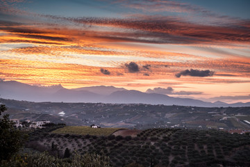 Obraz premium Landscape at dusk, Greece