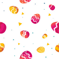 Easter decorative eggs pattern seamless.