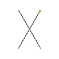 Two crossed elegant walking sticks