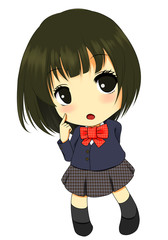 女子生徒(考え事)