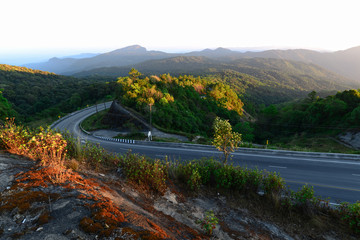 Fototapeta premium landscape nature Beautiful scenery Morning refreshing Doi Inthanon Chiang Mai Thailand