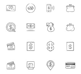 Doodle Business icons set