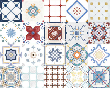 Fototapeta Illustration of a tiled pattern