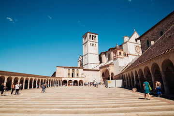 Fototapeta na wymiar Basilica di San Francesco, historical architecture in Assisi, Italy