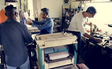 Men working in a workshop