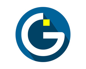 blue circle initial letter typography typeset alphabet font image vector icon