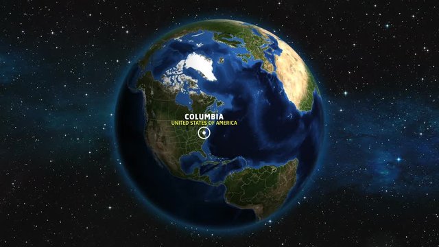 COLUMBIA - USA Map Zoom