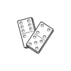 Domino hand drawn outline doodle icon
