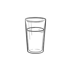 Glass of water hand drawn outline doodle icon