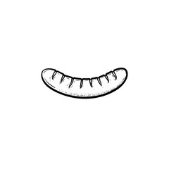 Grilled sausage hand drawn outline doodle icon