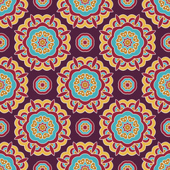 Abstract stylized floral seamless pattern. Hand drawn vector illustration