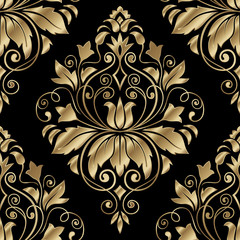 Vintage damask seamless pattern. Classical luxury texture for wallpapers, wrapping, textile. Vector Illustration