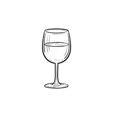 Wine glass hand drawn outline doodle icon. Vector sketch illustration of wine glass for print, web, mobile and infographics isolated on white background.