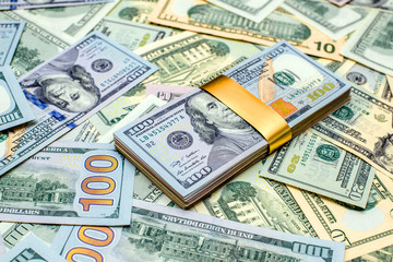 a pack of lies the US currency on background of dollars 