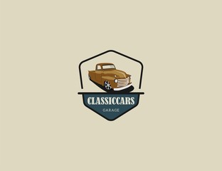 car vintage logo. classic car logo template.