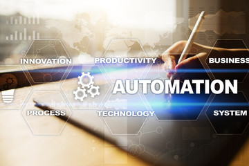 Automation concept as an innovation, improving productivity in technology and business processes.