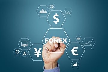 Forex trading, Online investment. Business, internet and technology concept.